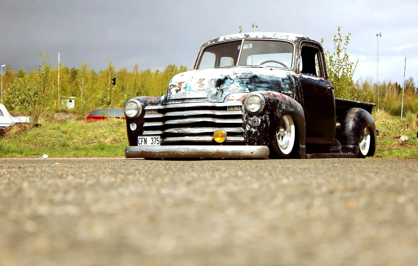Фото обои Chevrolet, Truck, Custom, Rat Rod, 3100