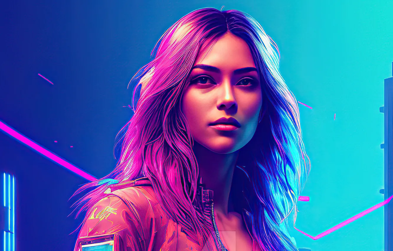 Фото обои girl, cyber, cool