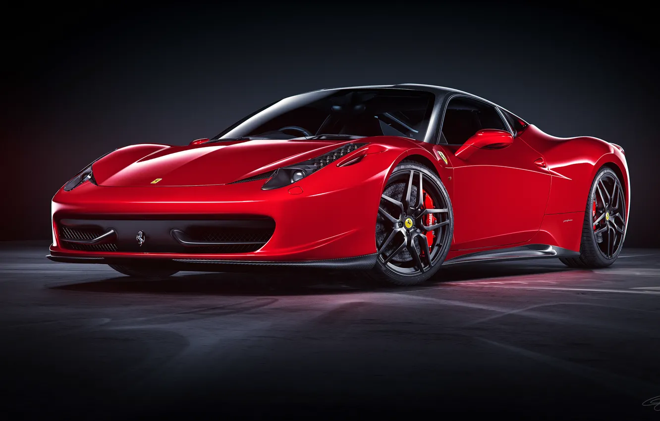 Фото обои Ferrari, red, феррари, красная, 458, италия, Italia, by NasG85