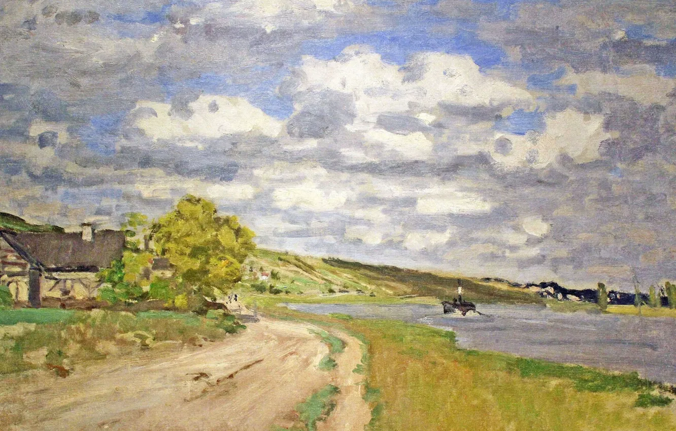 Фото обои пейзаж, картина, Клод Моне, Дельта Сены