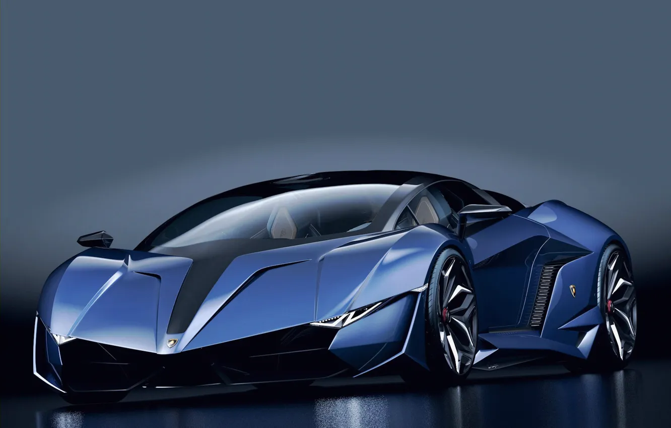 Фото обои Prototype, Lamborghini, DarkBlue, SuperCar