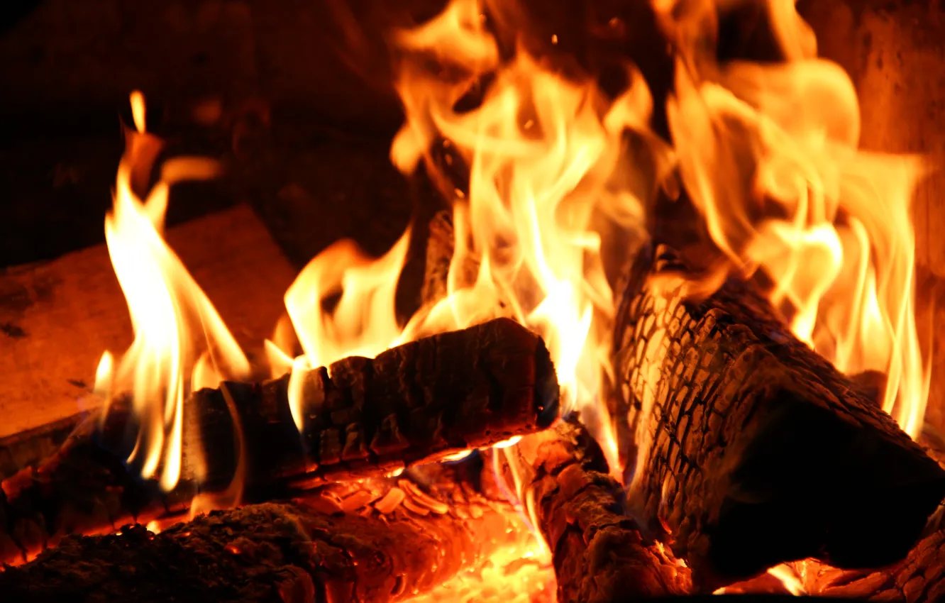 Фото обои огонь, костер, печка