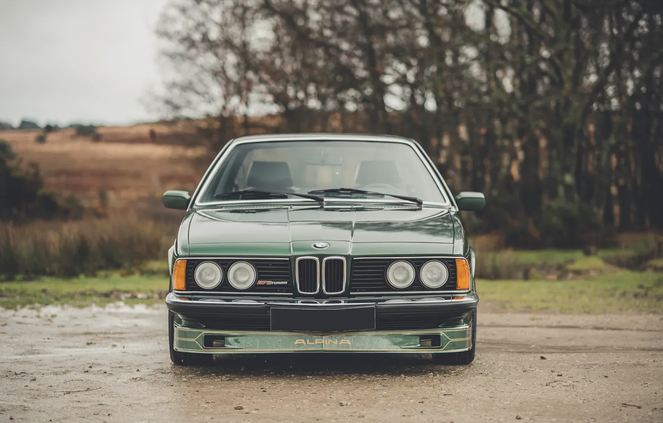 Фото обои BMW, Green, Front, Turbo, Face, E24, 1982, Alpina