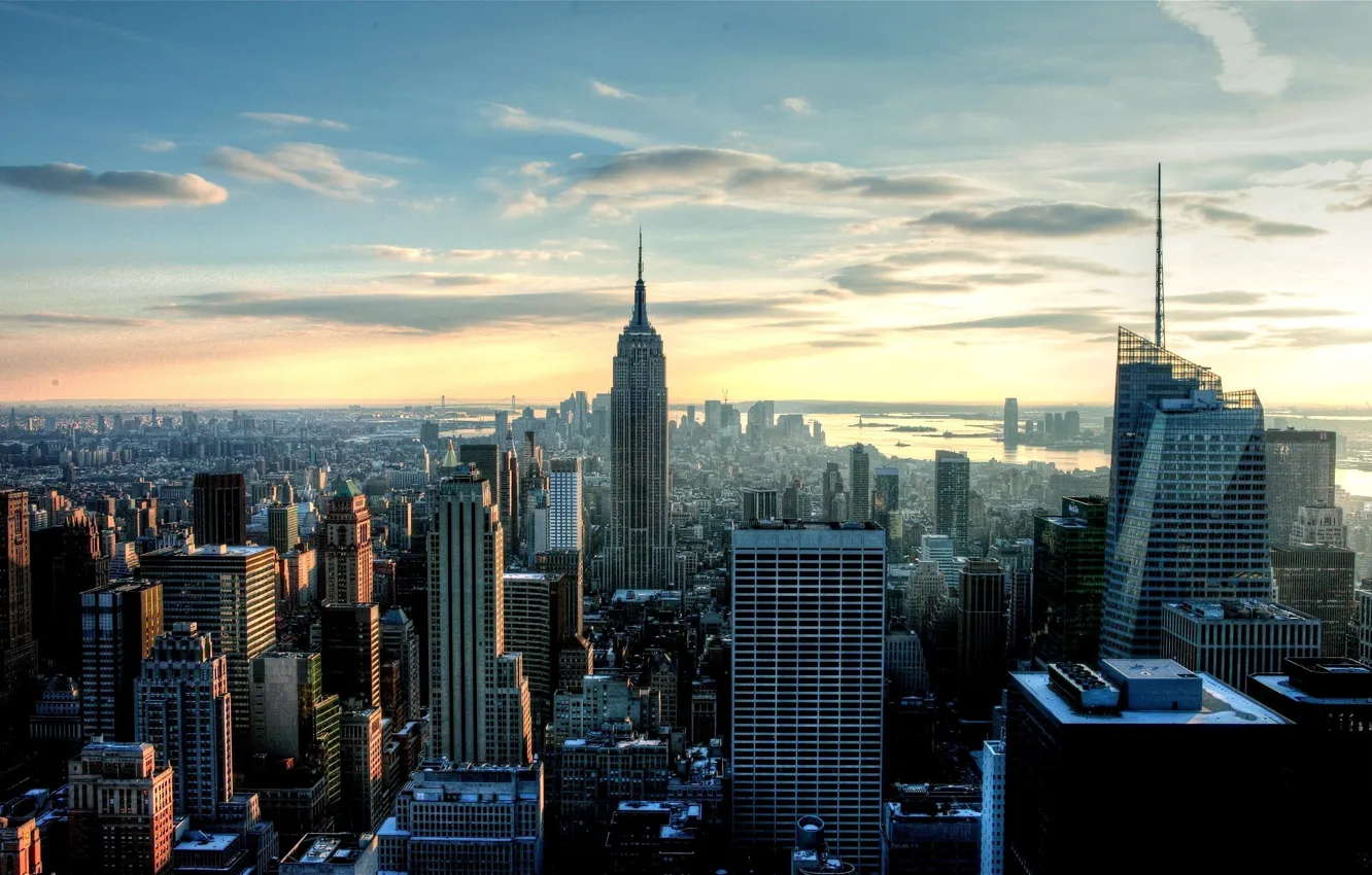 Фото обои город, высота, new york, нью йорк, большой город, big city