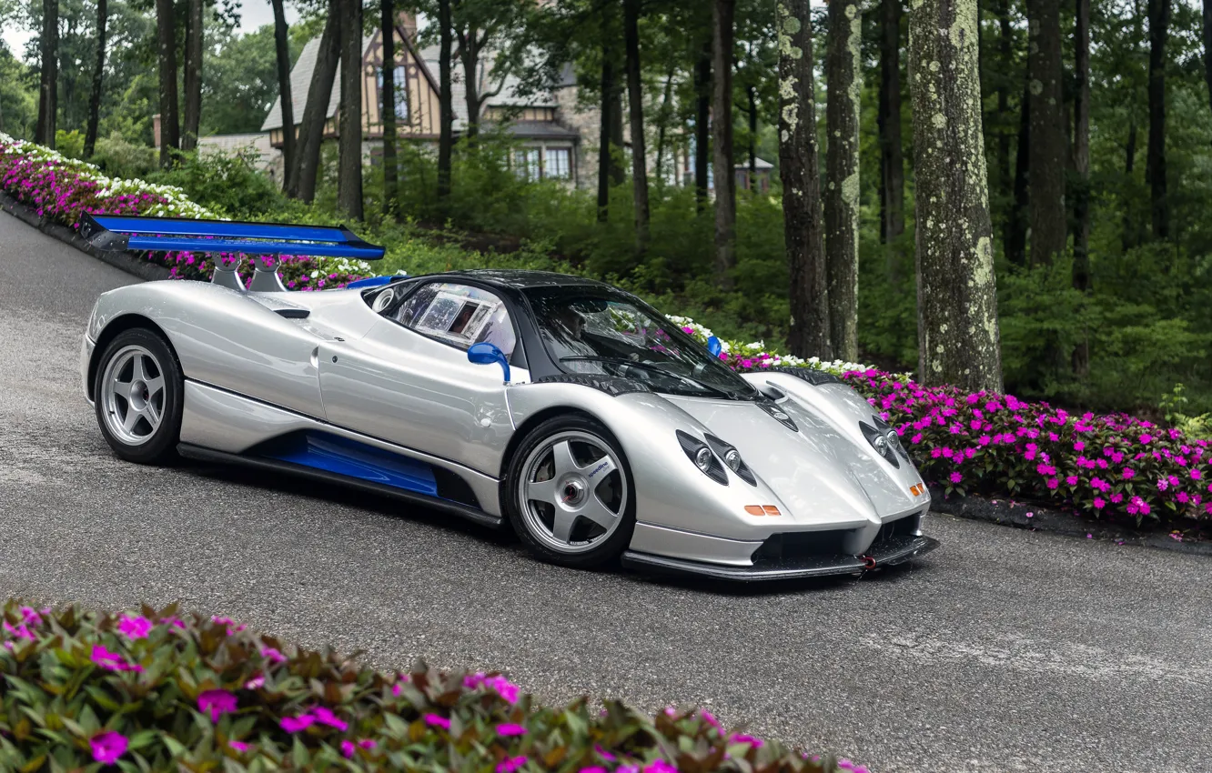 Фото обои Pagani, Zonda, 2004, Supercar, Monza, Silver, C12 S, Zonda C12 S