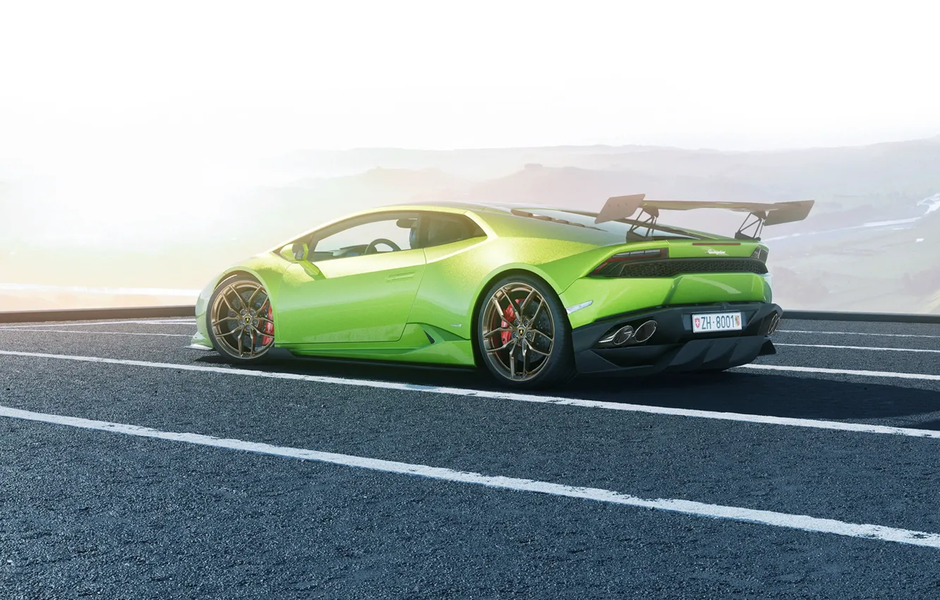 Фото обои Lamborghini, Green, Supercar, Huracan, LP610-4