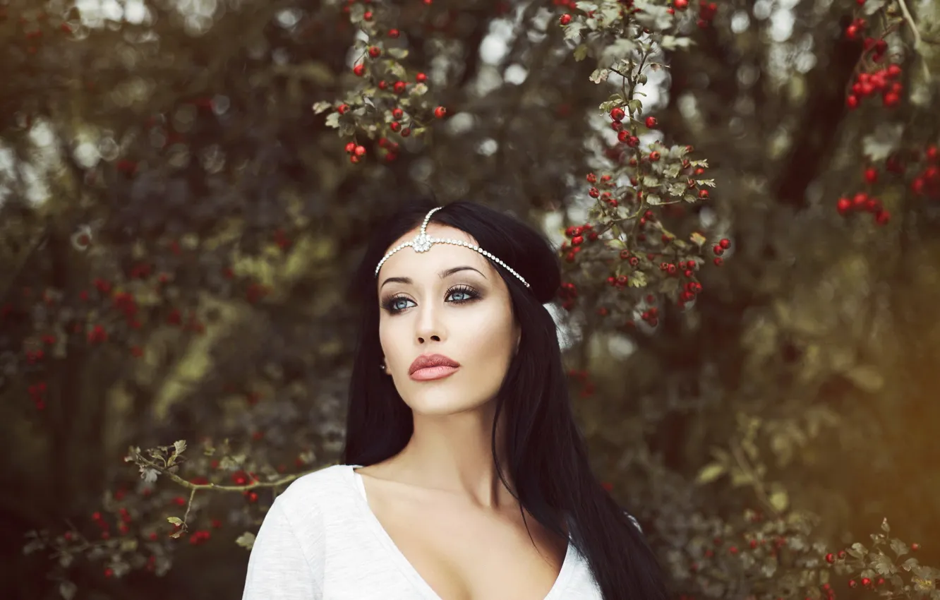 Фото обои взгляд, девушка, фон