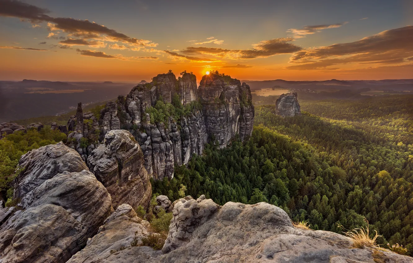 Фото обои горы, Германия, Саксонская Швейцария