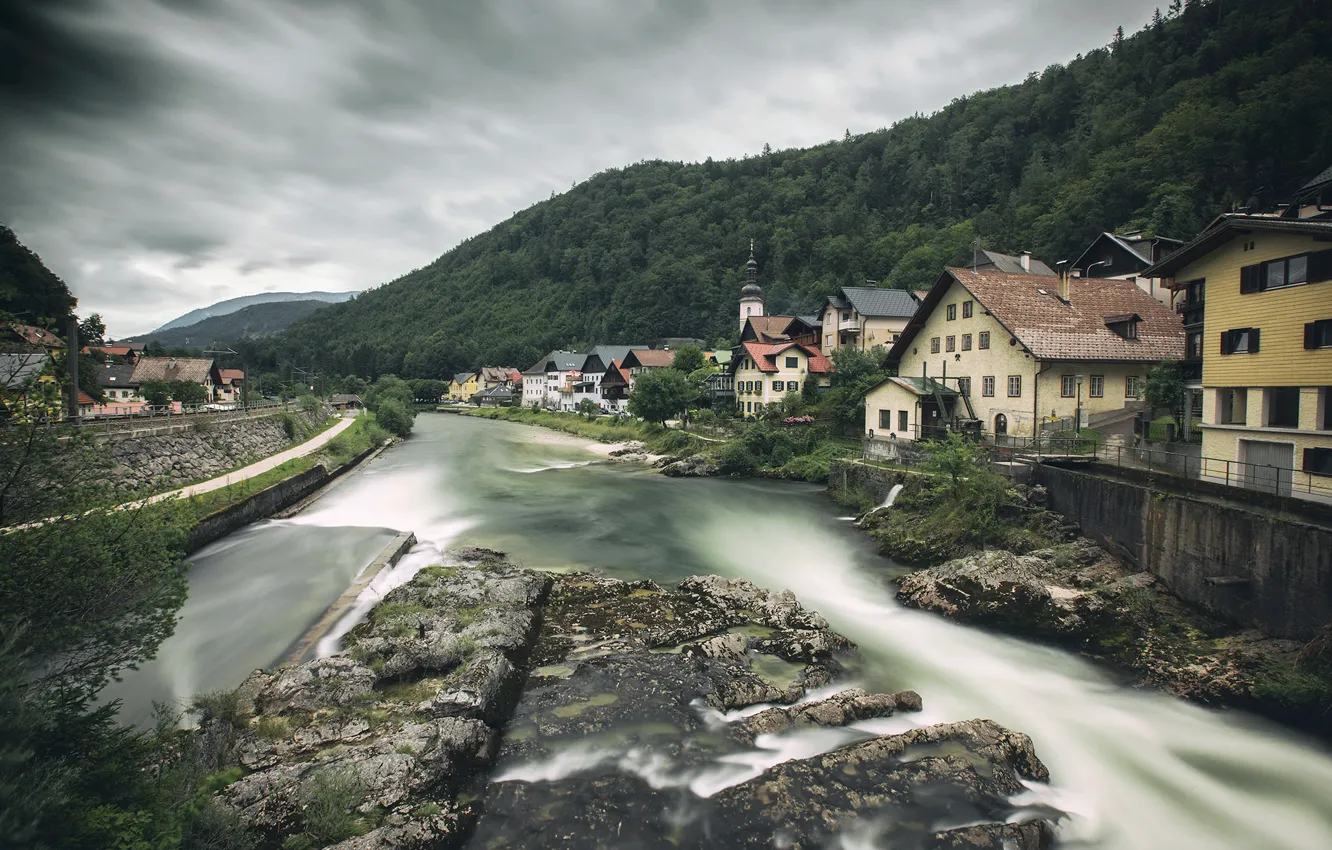 Фото обои mountains, Austria, Hallstatt