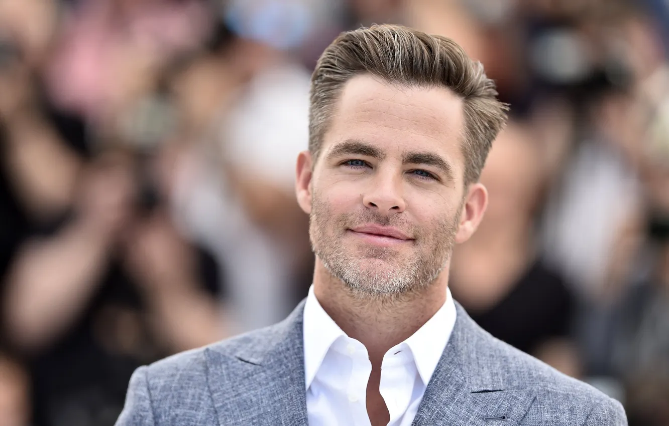 Фото обои взгляд, портрет, актёр, Крис Пайн, боке, Chris Pine