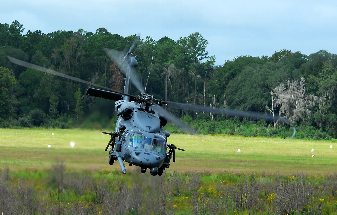 Фото обои полет, пулемет, sh-60 seahawk