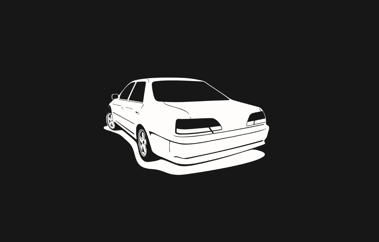 Фото обои Art, Black, White, Minimalism, Toyota Cresta