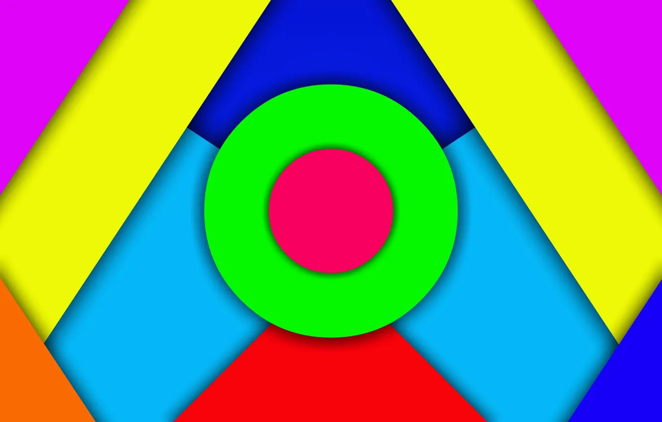 Фото обои цвета, круги, яркие, треугольники, слои
