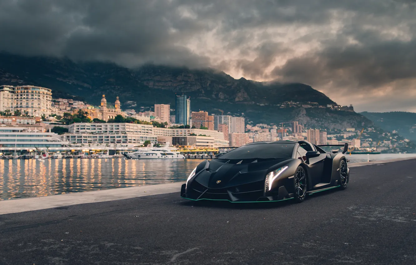 Фото обои Roadster, Lamborghini, суперкар, Monaco, Монако, Monte Carlo, Veneno, 2019