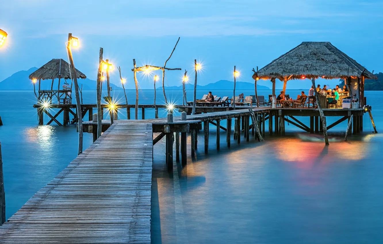 Фото обои море, тропики, отпуск, мостик