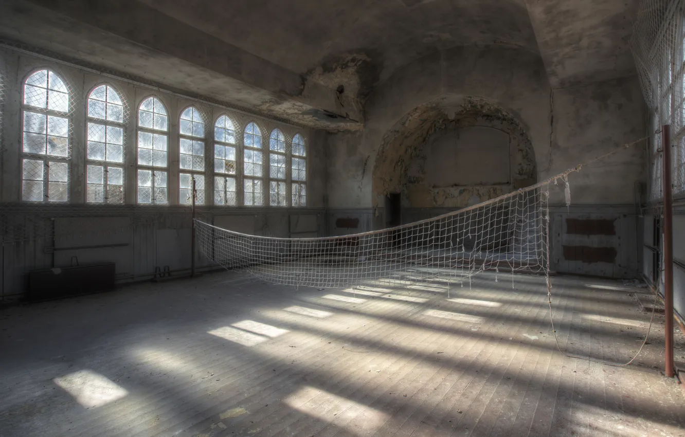 Фото обои сетка, спорт, зал