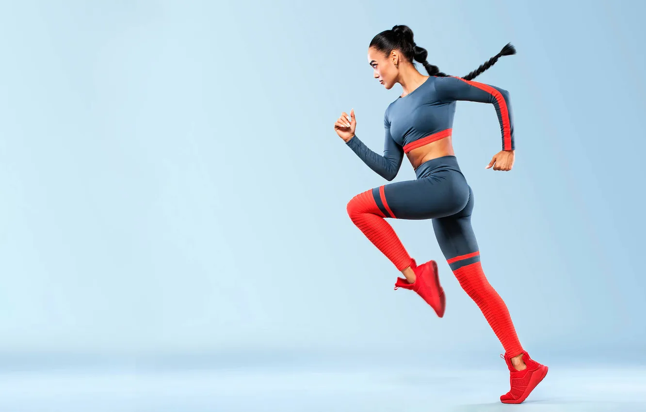 Фото обои girl, sports, running