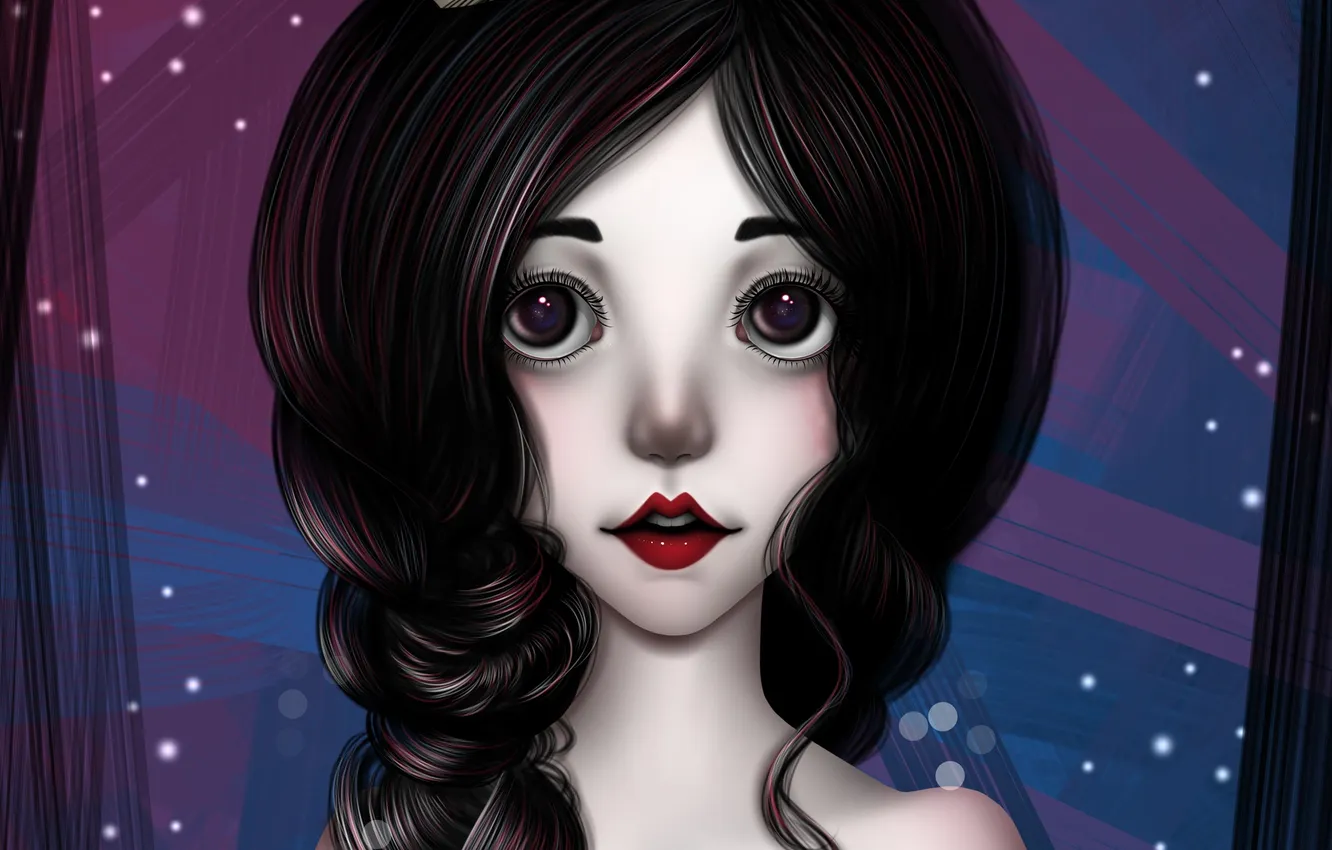 Фото обои лицо, волосы, девочка, art, NImFpa