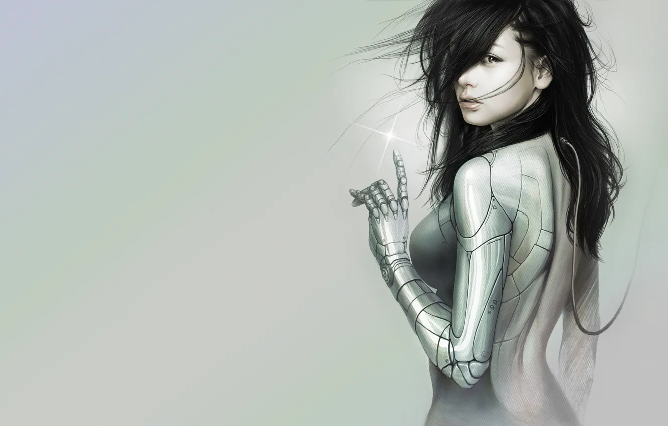 Фото обои Девушка, Минимализм, Стиль, Girl, Брюнетка, Fantasy, Арт, Art