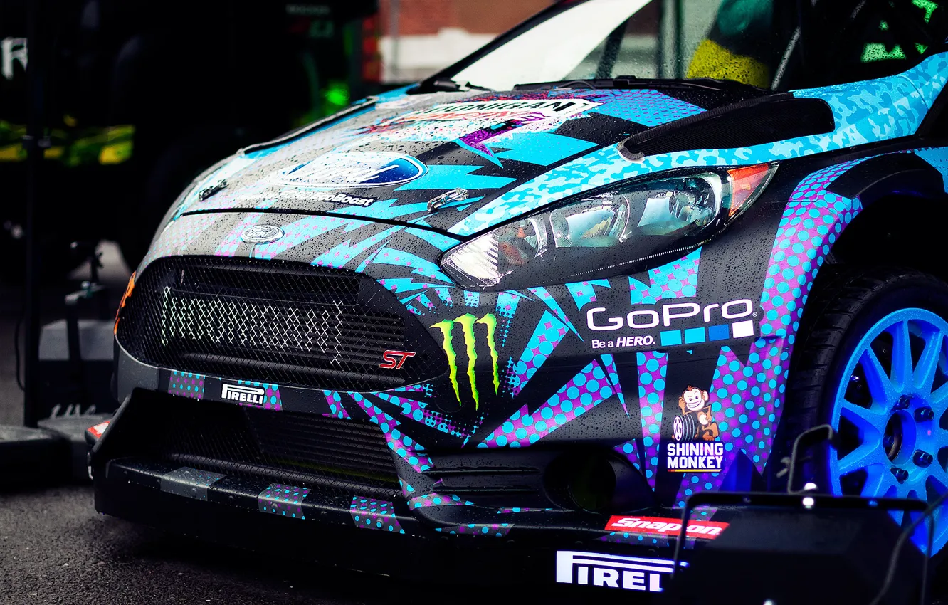 Фото обои Ford, передок, Ken Block, Fiesta, Кен Блок, Hoonigan, GoPro