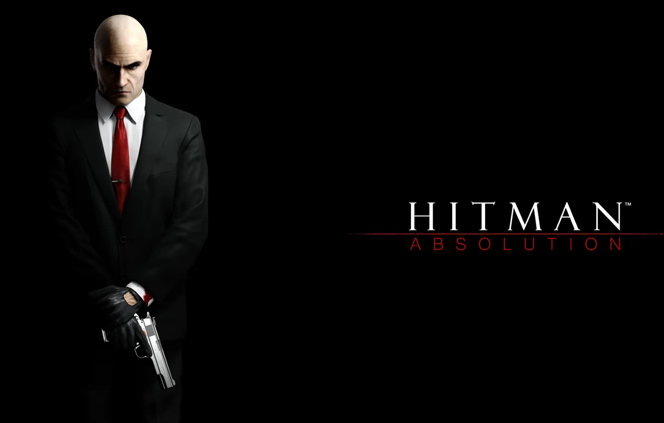 Фото обои Лого, Надпись, Оружие, Эмблема, Hitman, Логотип, Black, Absolution