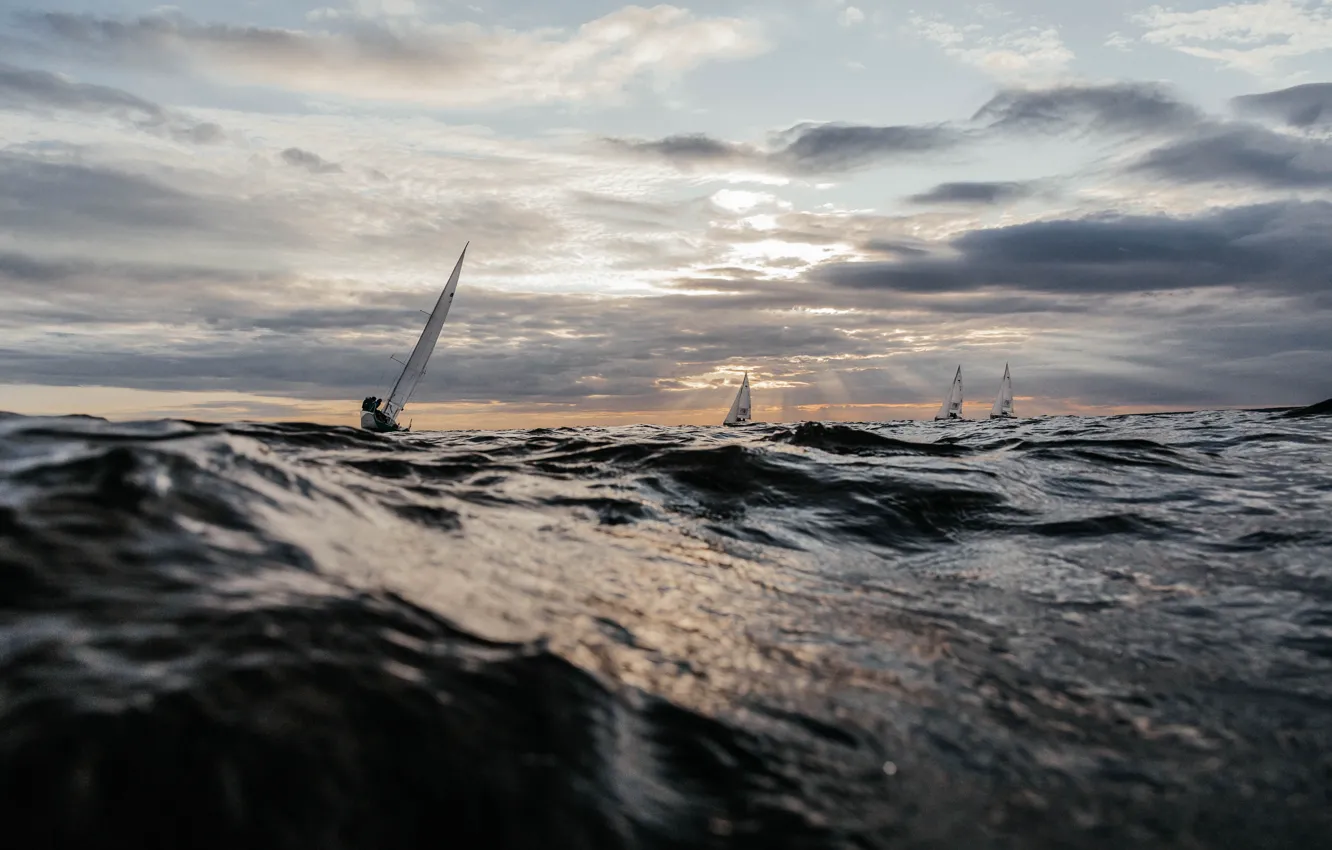 Фото обои море, спорт, яхты, регата