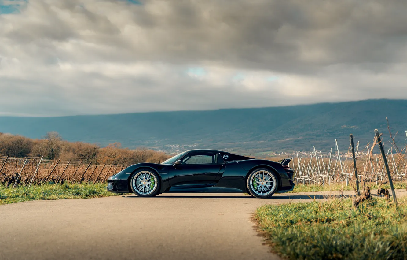 Фото обои Porsche, 918, side view, Porsche 918 Spyder Weissach Package