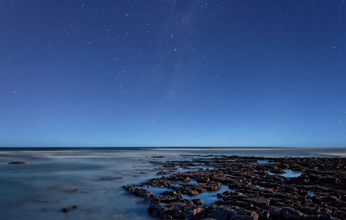 Фото обои звезды, океан, горизонт, Аргентина, Атлантический