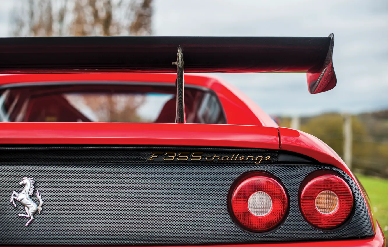 Фото обои крупный план, Ferrari, феррари, шильдик, F355, Ferrari F355 Challenge