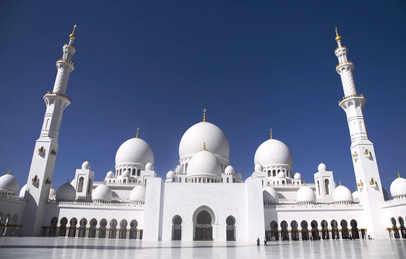 Фото обои площадь, арки, Grand mosque, abu dhabi, Мечеть шейха Зайда, Абу-Даби
