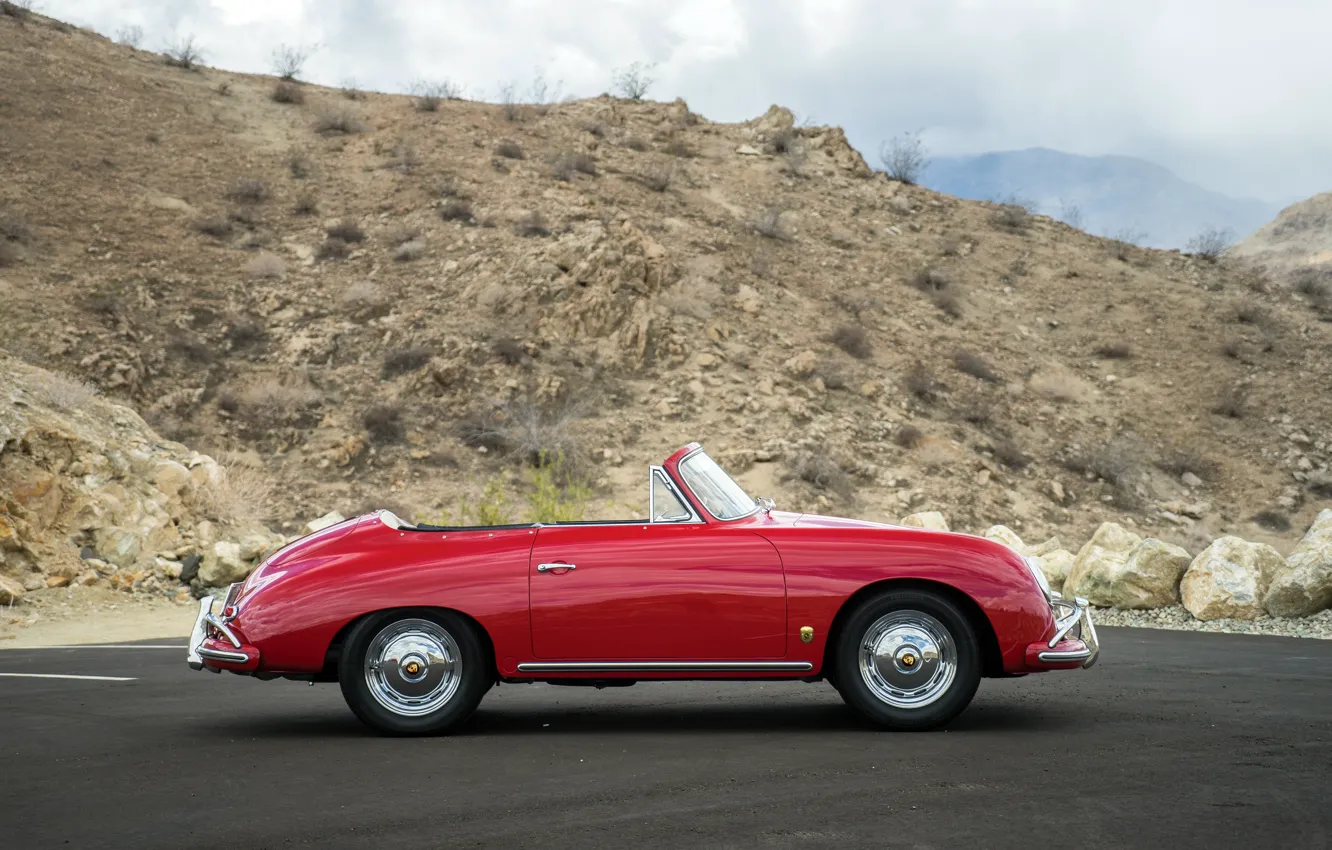 Фото обои Porsche, 1959, 356, profile, Porsche 356A 1600 Cabriolet