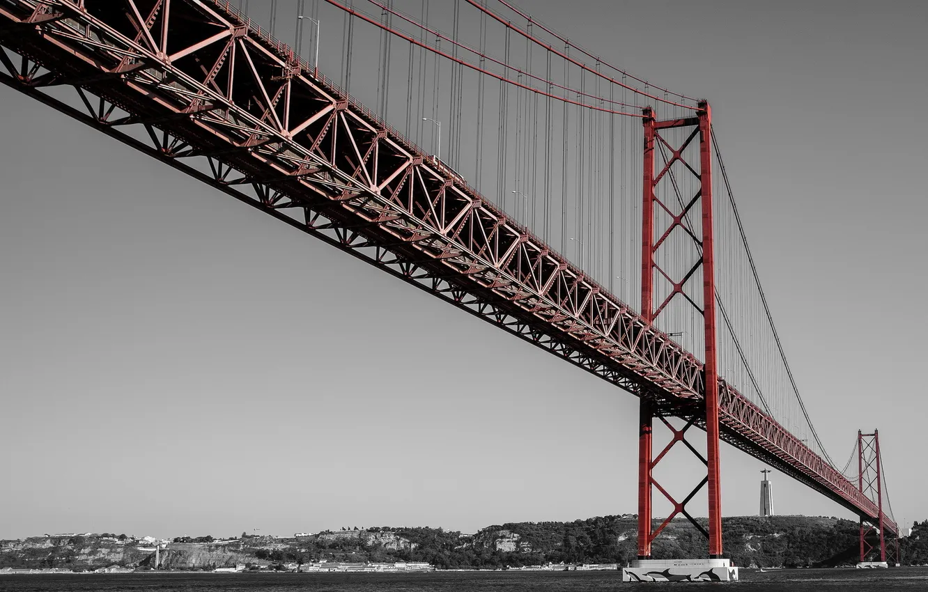 Фото обои мост, город, Bridge of Lisbon