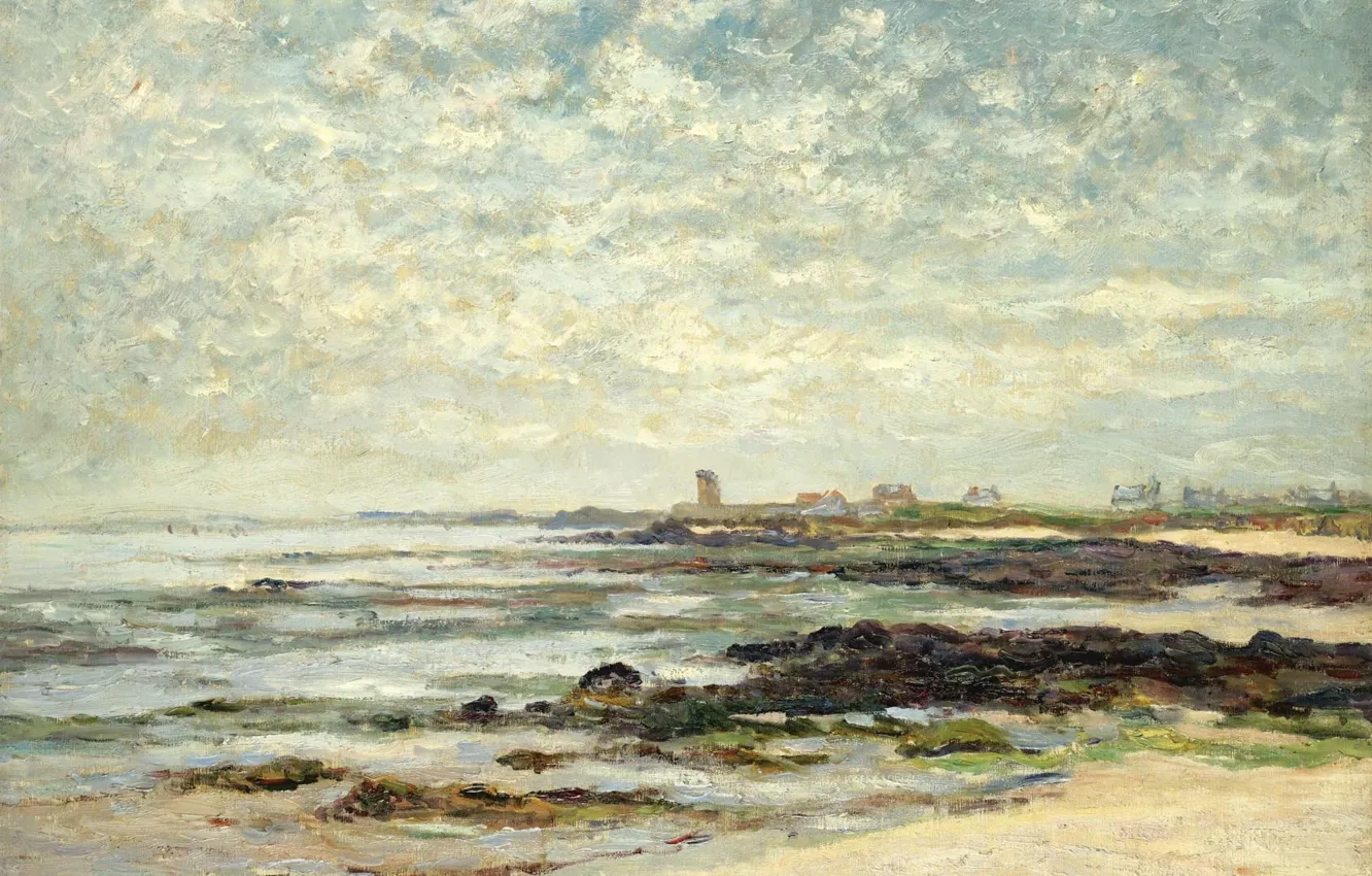 Фото обои пейзаж, картина, 1910, Maxime Maufra, Максим Мофра, Морской Бассейн. Бэ де Киберон