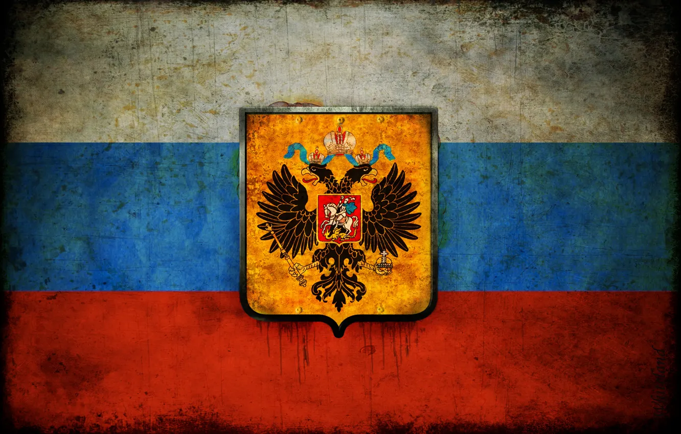Фото обои Триколор, Герб, Флаг России