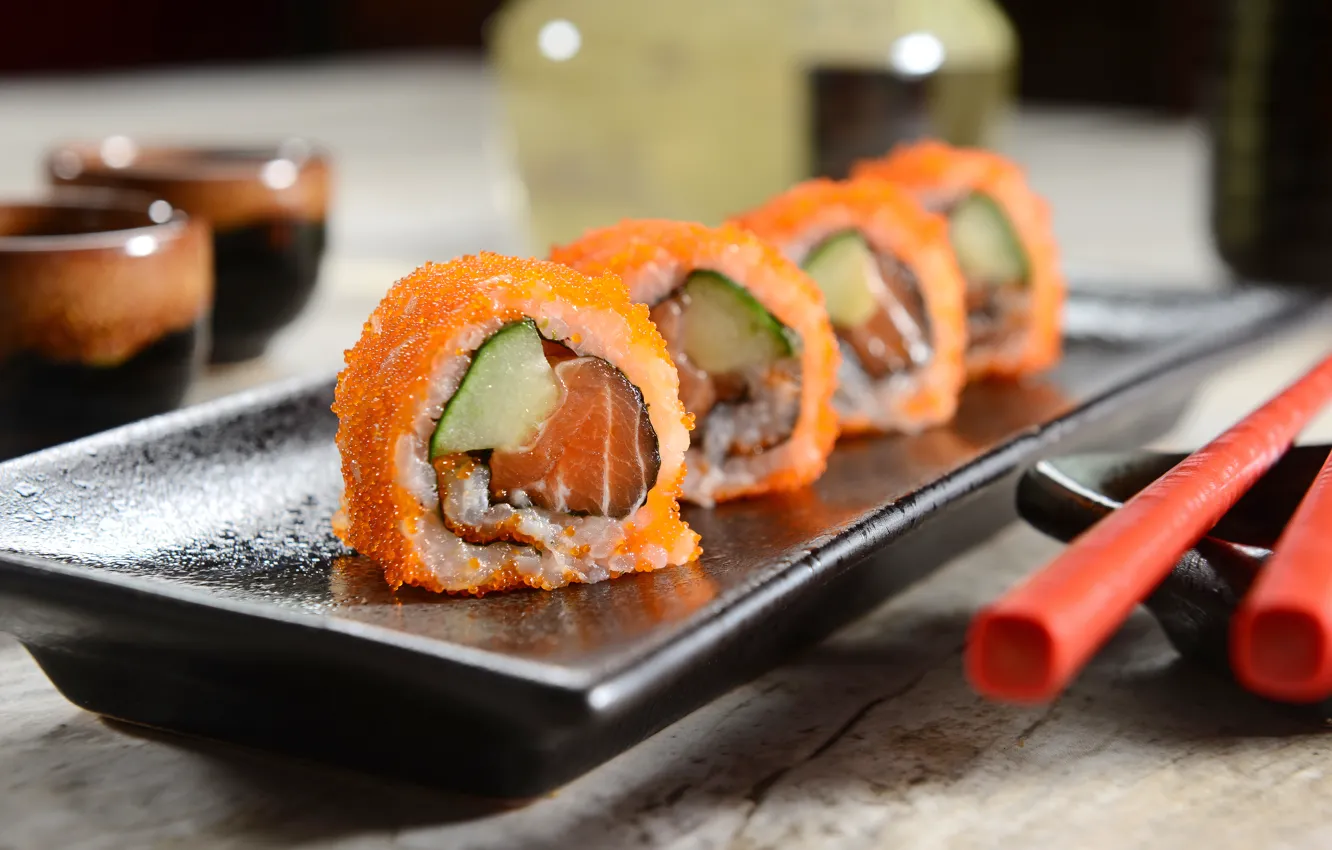 Фото обои икра, rolls, sushi, суши, eggs, роллы, начинка, японская кухня