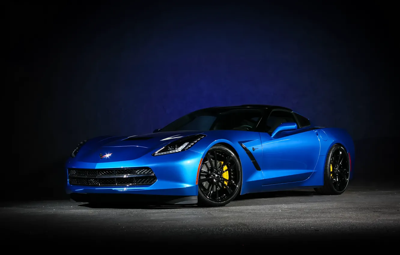 Фото обои Corvette, Chevrolet, blue