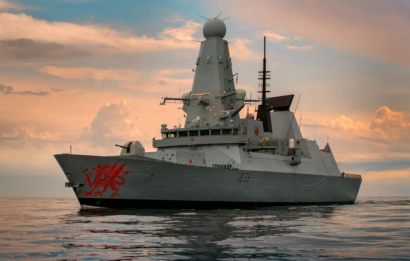 Фото обои Великобритания, HMS Dragon, эскадренный миноносец, Королевский Флот, D36
