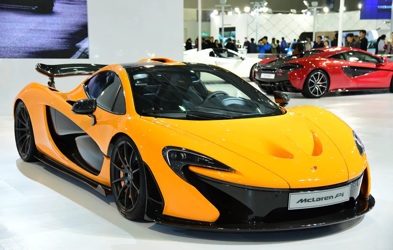 Фото обои желтый, суперкар, McLaren P1