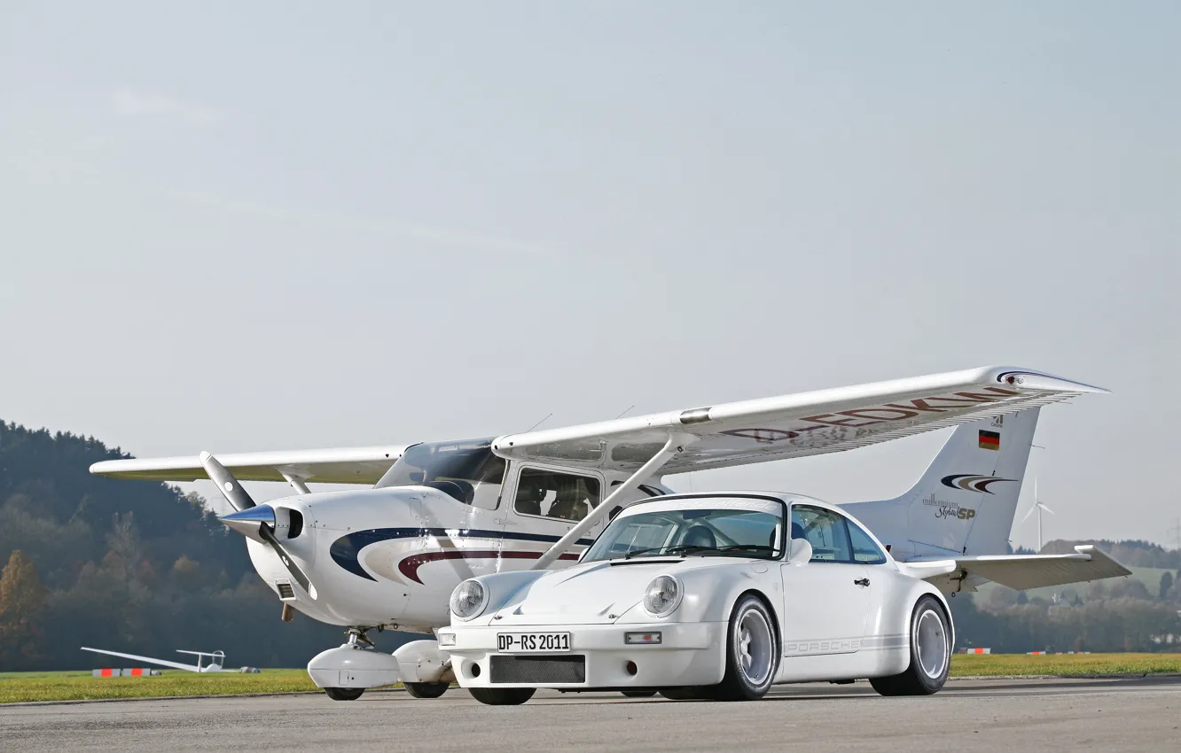 Фото обои 911, Porsche, Porsche 911, Coupe, White, Plane, RS, DP Motorsport