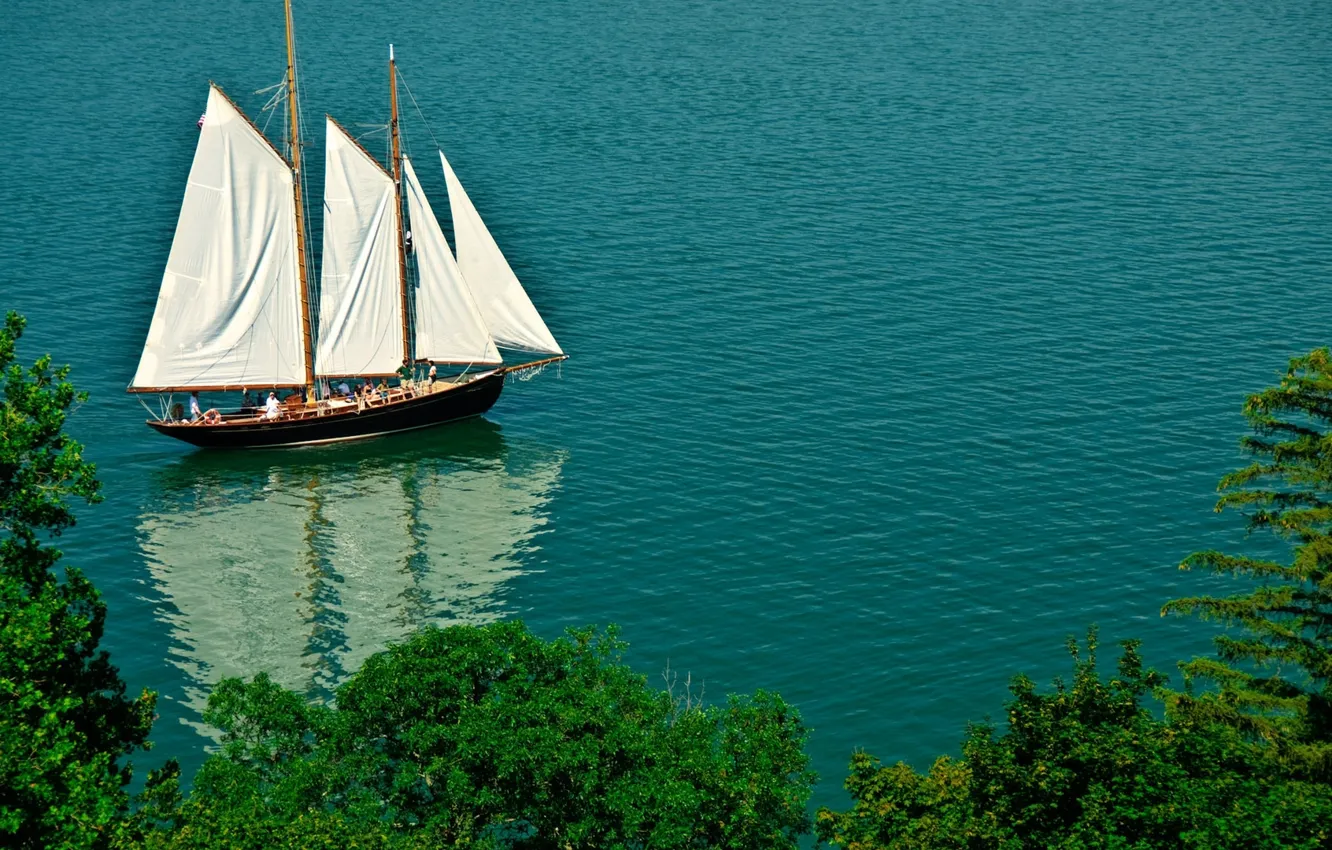 Фото обои sea, nature, water, beautiful, boat, Sailing boat