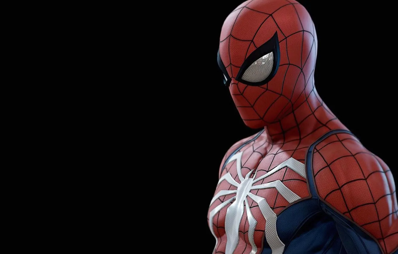 Фото обои фон, человек-паук, spider-man, герой, костюм