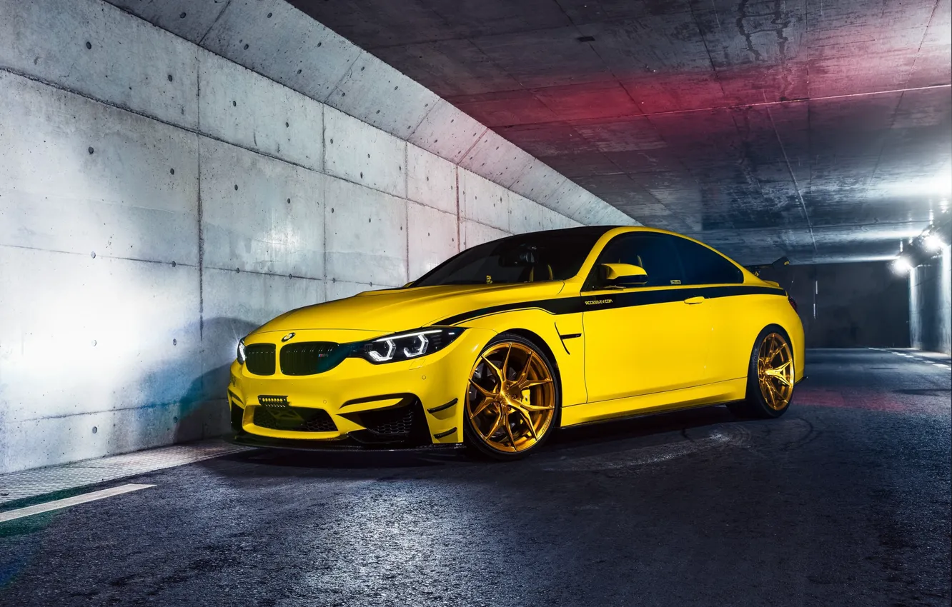 Фото обои BMW, Yellow, Gold, F82, Sight