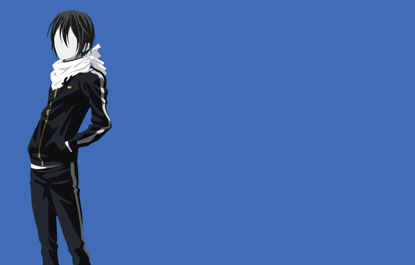 Фото обои game, fighter, minimalism, blue, anime, boy, samurai, hero
