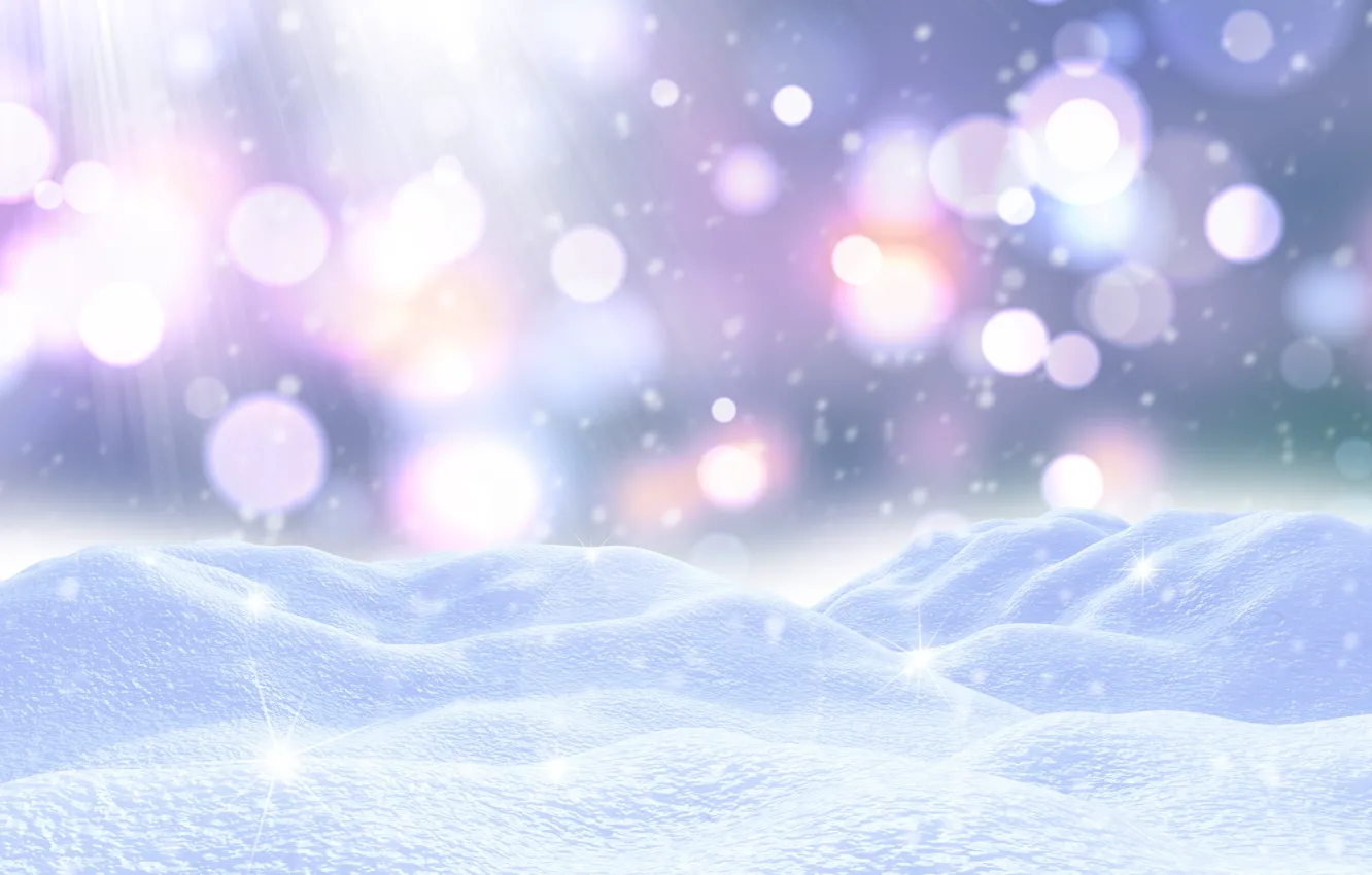 Фото обои зима, снег, текстура, Рождество, Новый год, боке