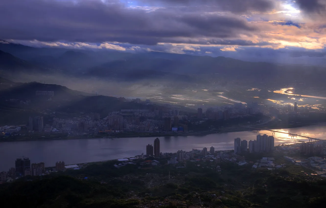 Фото обои ночь, город, Taiwan, Taipei City