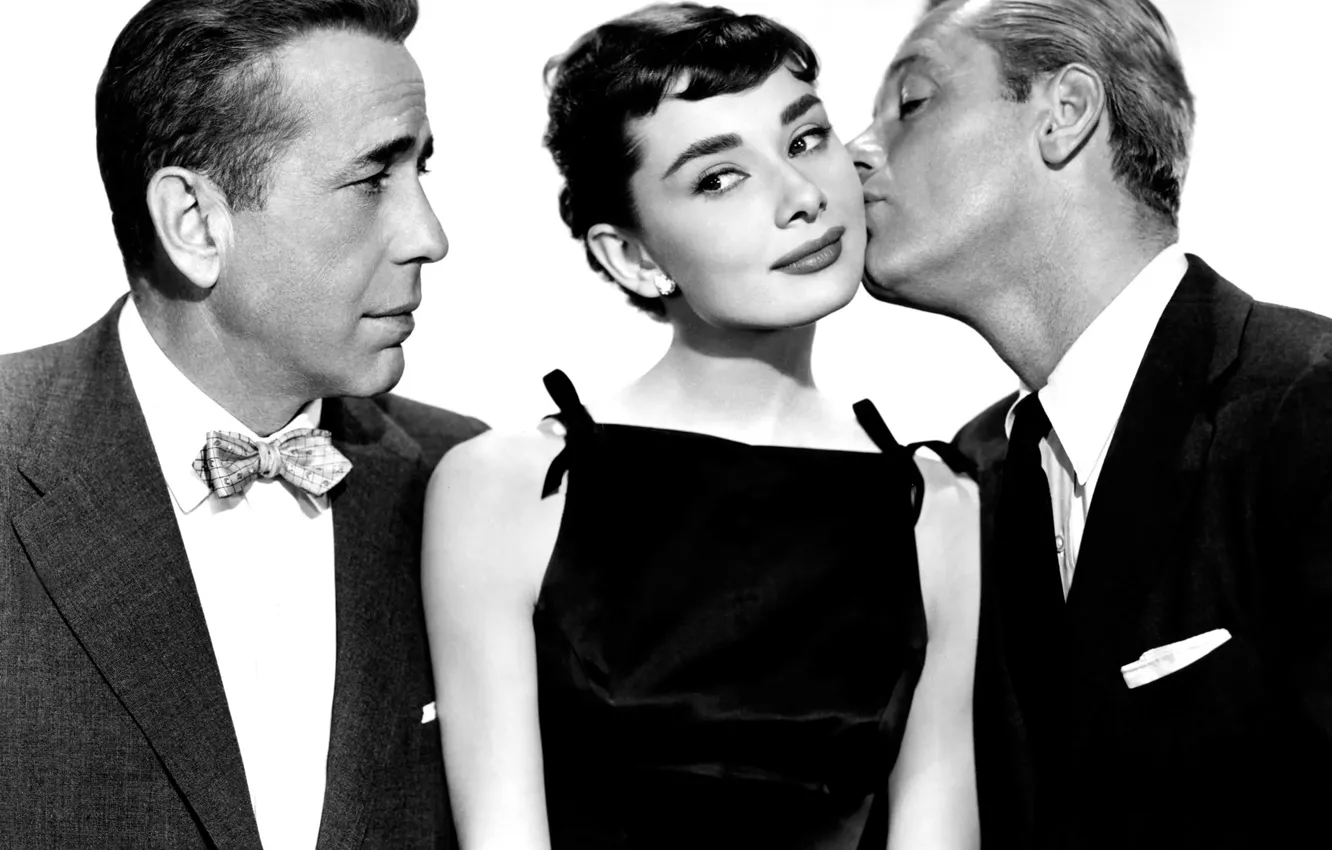 Фото обои ретро, 1954, Audrey Hepburn, Сабрина, Walter Hampden, Humphrey Bogart