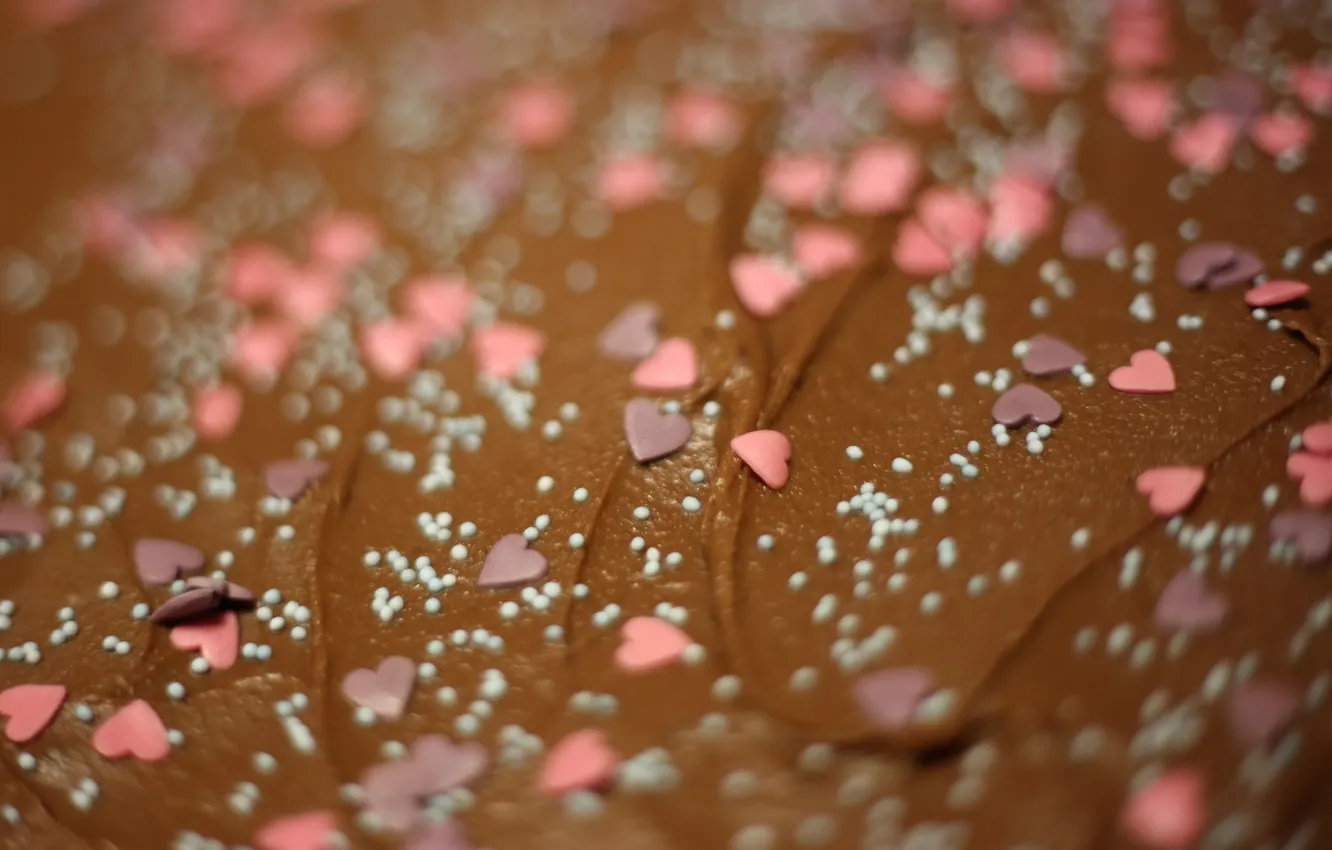 Фото обои hearts, dessert, Chocolate-mocha frosting