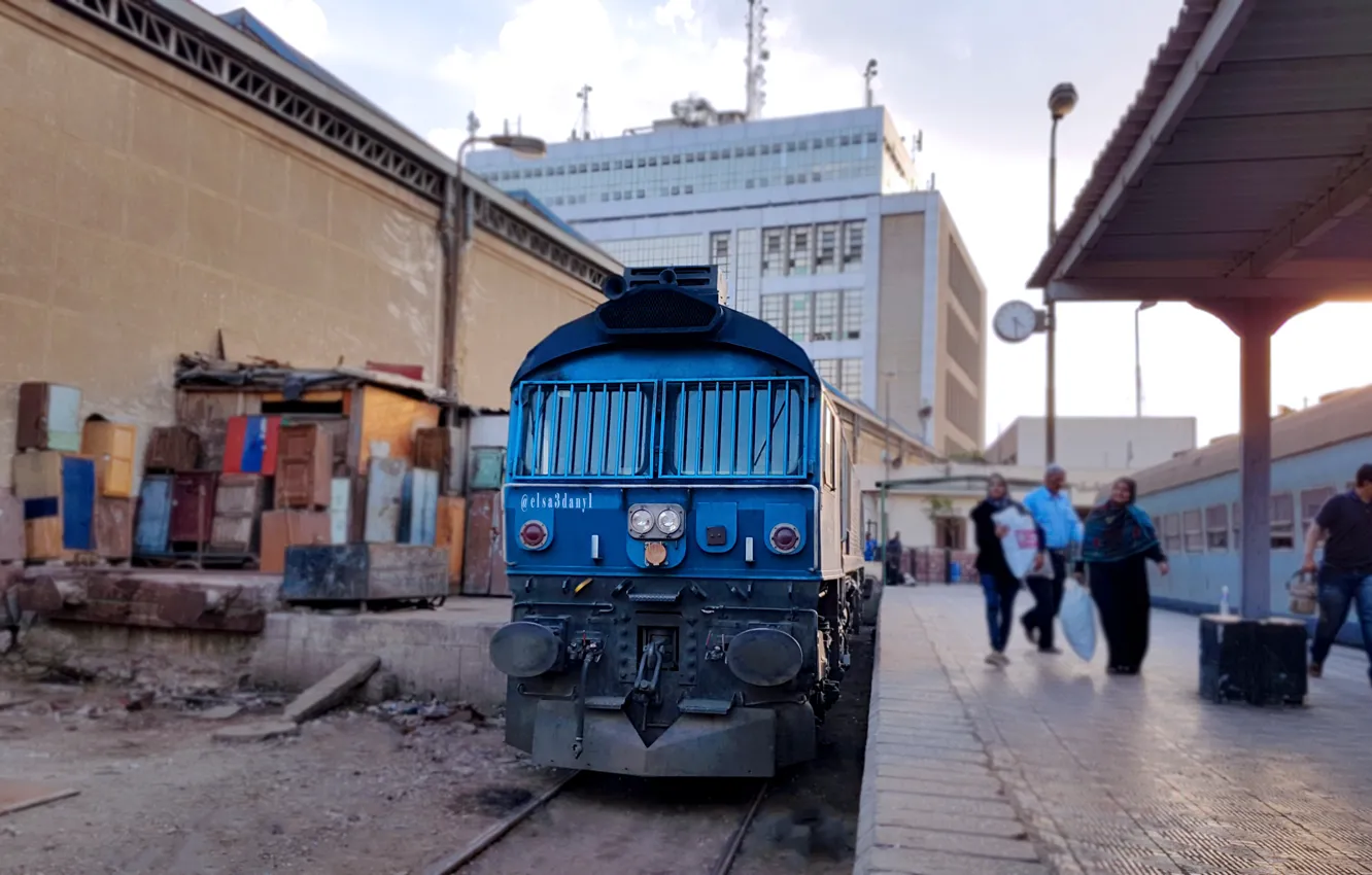 Фото обои Egypt, Train, Clean, class, Locomotive, Train station, elsa3dany1, Blue Locomotive
