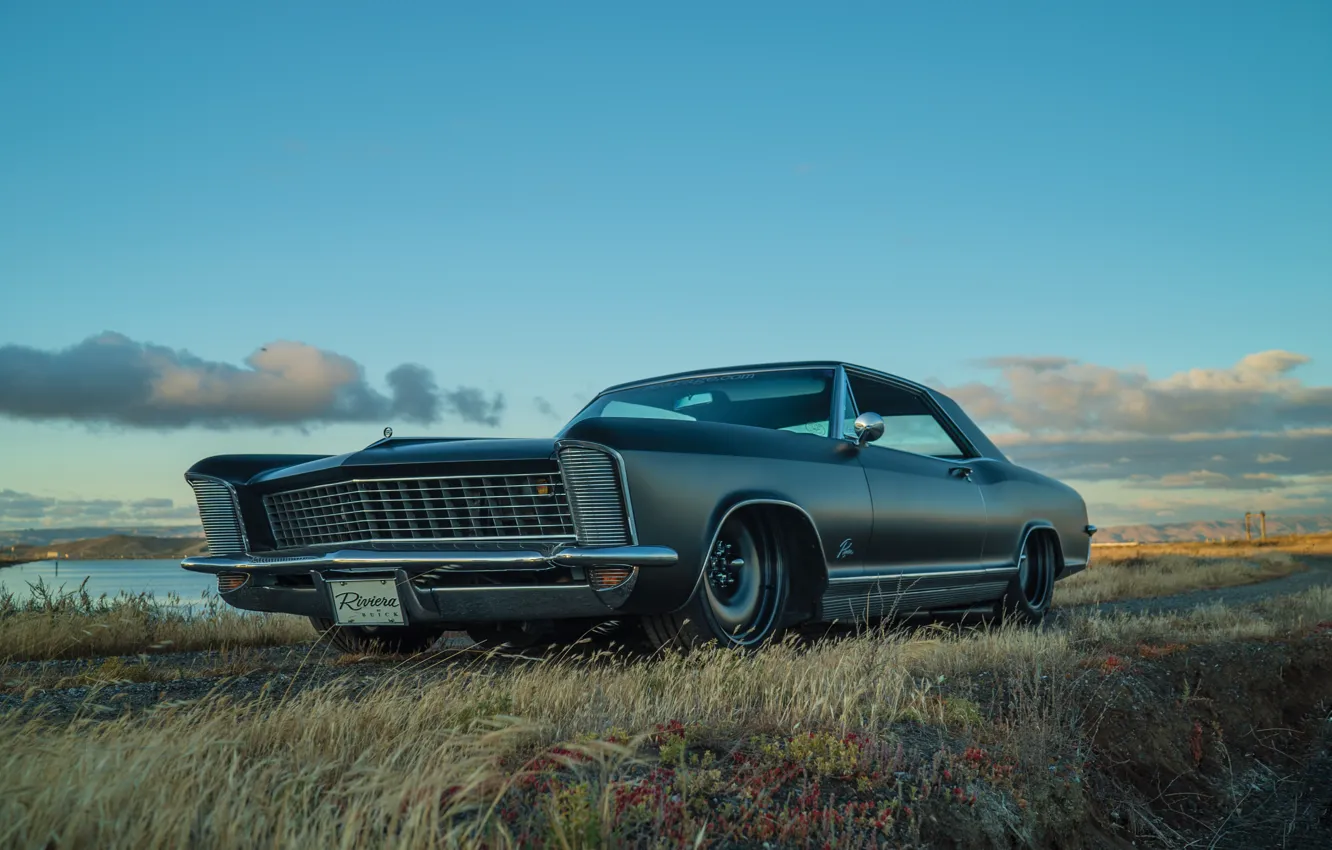 Фото обои matte, Riviera, Buick, 1965. black