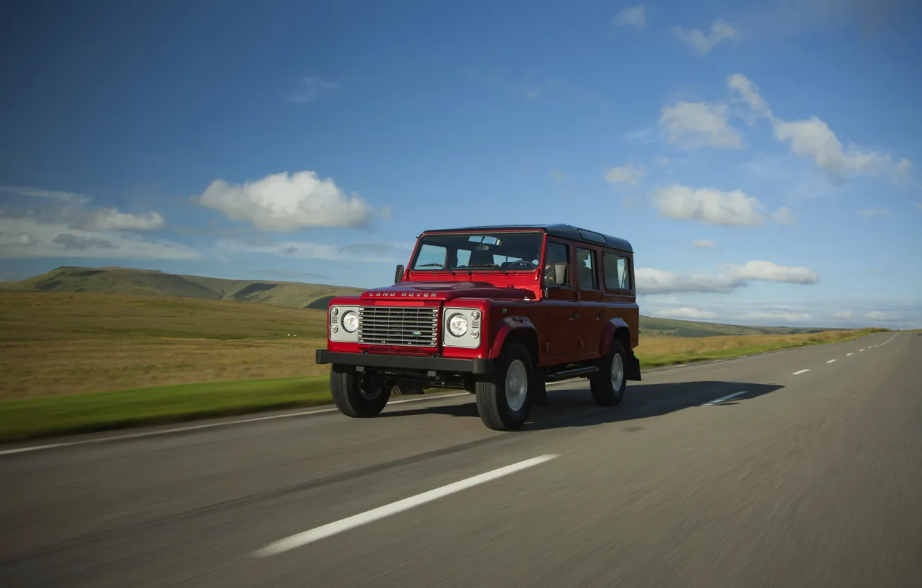 Фото обои асфальт, Land Rover, Defender, 2013, Defender 110